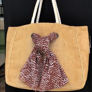 Large Natural Jute Tote with Rope Handle